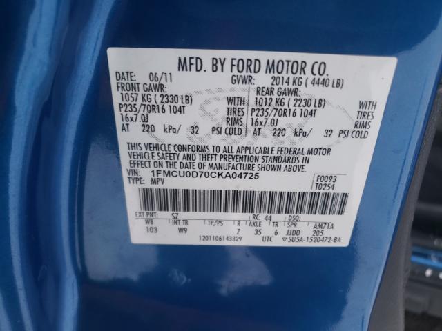 2012 FORD ESCAPE 1FMCU0D70CKA04725