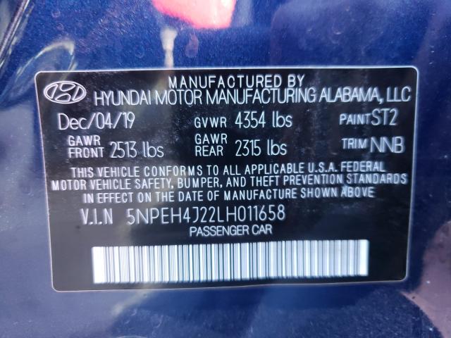 2020 HYUNDAI SONATA LIM 5NPEH4J22LH011658