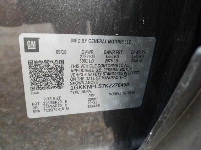 2019 GMC ACADIA DEN 1GKKNPLS7KZ276498