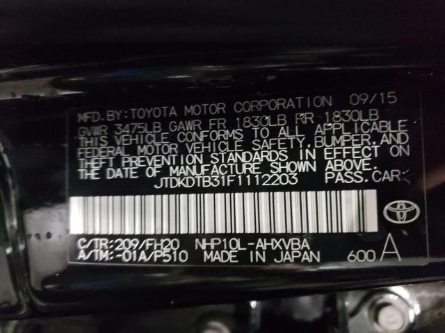 2015 TOYOTA PRIUS C JTDKDTB31F1112203