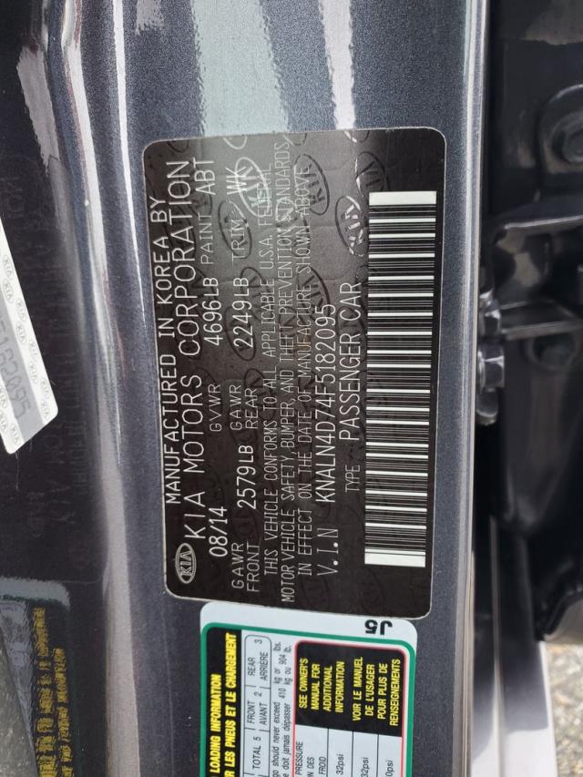2015 KIA CADENZA PR KNALN4D74F5182095