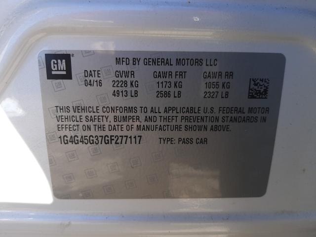 2016 BUICK LACROSSE S 1G4G45G37GF277117