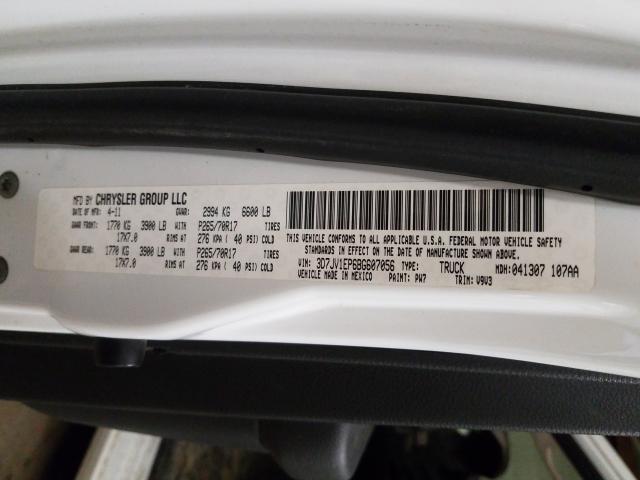 2011 DODGE RAM 1500 3D7JV1EP6BG607056