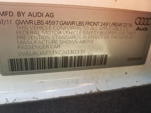 2012 AUDI A3 PREMIUM WAUKJAFMXCA030334