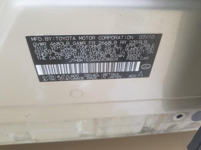 2010 LEXUS ES 350 JTHBK1EG6A2408604