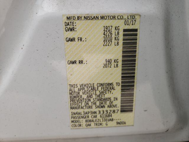 2017 NISSAN ALTIMA 2.5 - 1N4AL3AP3HN333287