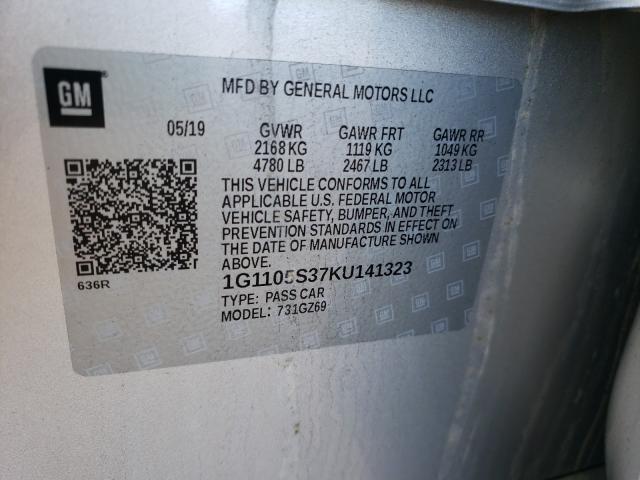2019 CHEVROLET IMPALA PRE 1G1105S37KU141323