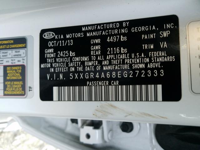 2014 KIA OPTIMA SX 5XXGR4A68EG272333