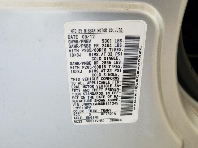 2013 INFINITI FX37 JN8CS1MU6DM141345