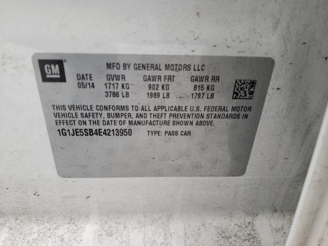 2014 CHEVROLET SONIC LTZ 1G1JE5SB4E4213950