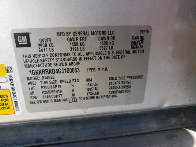2016 GMC ACADIA SLT 1GKKRRKD4GJ100663