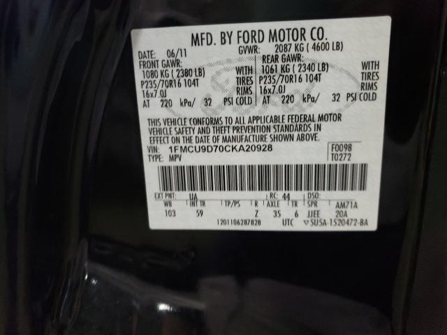 2012 FORD ESCAPE 1FMCU9D70CKA20928