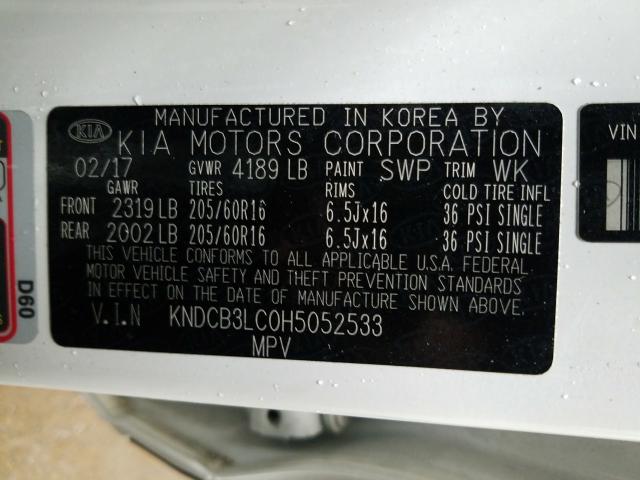 2017 KIA NIRO FE KNDCB3LC0H5052533
