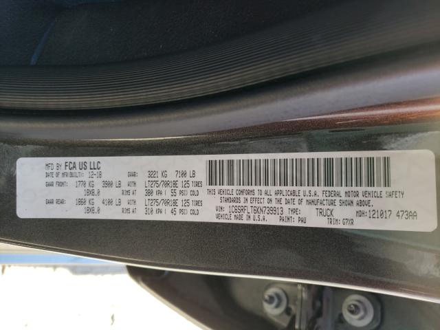 2019 RAM 1500 REBEL 1C6SRFLT6KN739913