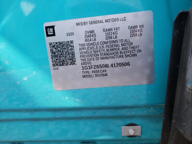 2020 CHEVROLET BOLT EV PR 1G1FZ6S08L4120506
