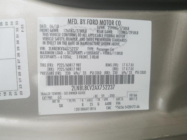 2010 LINCOLN TOWN CAR S 2LNBL8CV2AX752237