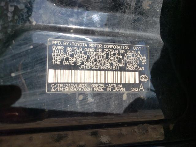 2011 LEXUS IS 250 JTHCF5C21B5051811