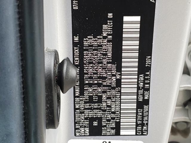 2011 TOYOTA VENZA 4T3ZA3BB0BU048715