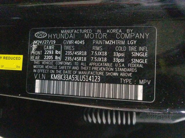2020 HYUNDAI KONA LIMIT KM8K33A53LU514123