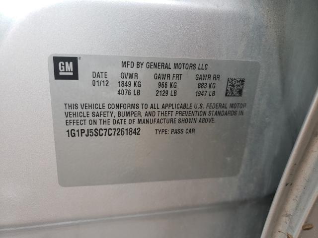 2012 CHEVROLET CRUZE ECO 1G1PJ5SC7C7261842
