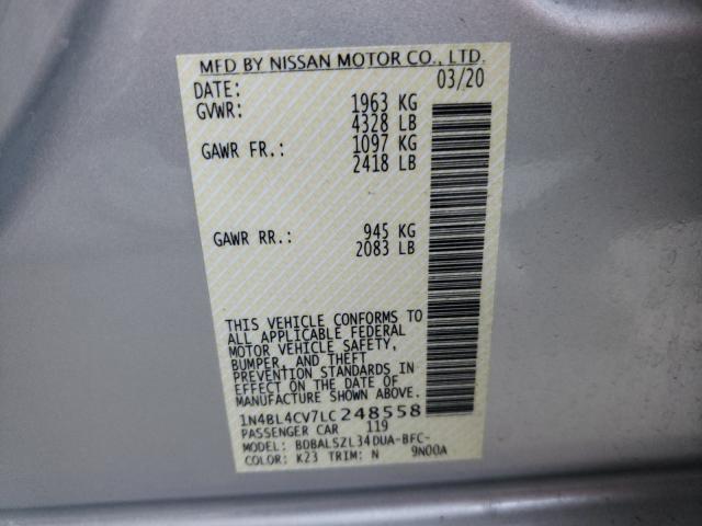 2020 NISSAN ALTIMA SR 1N4BL4CV7LC248558