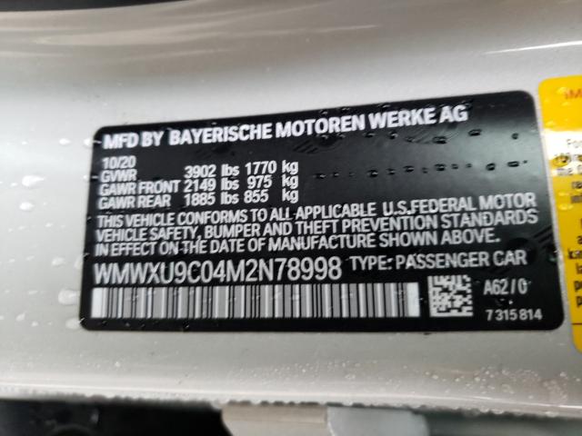 2021 MINI COOPER S WMWXU9C04M2N78998