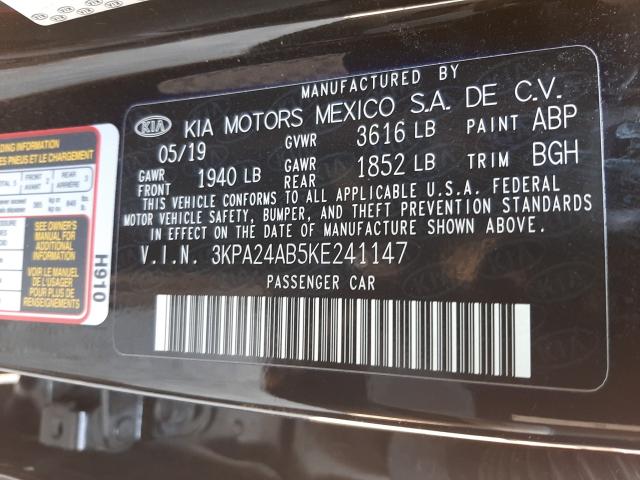 2019 KIA RIO S 3KPA24AB5KE241147