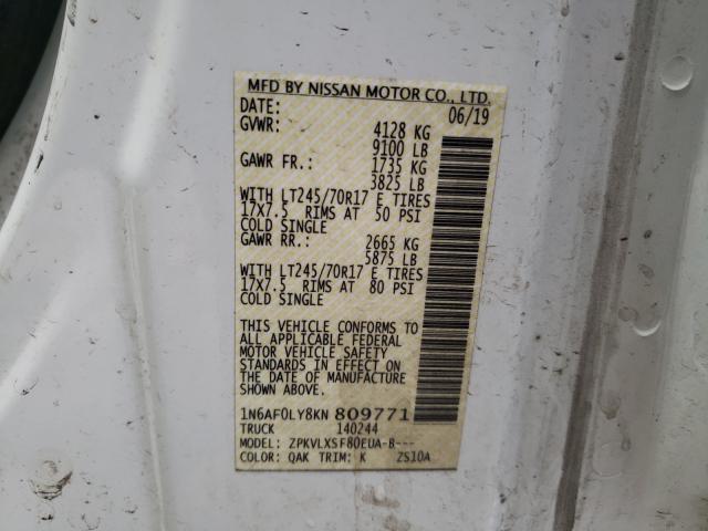 2019 NISSAN NV 2500 S 1N6AF0LY8KN809771