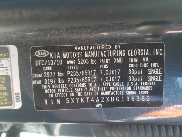 2011 KIA SORENTO BA 5XYKT4A2XBG136382