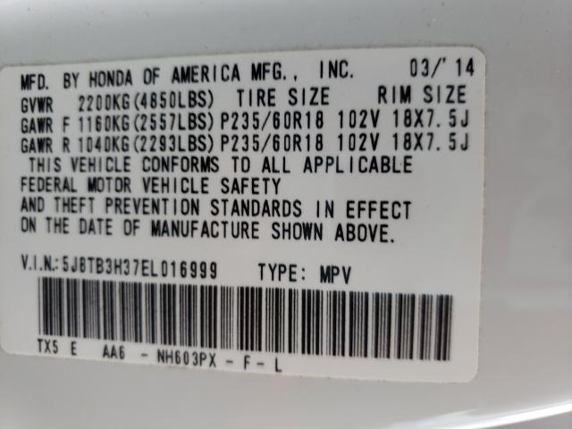 2014 ACURA RDX 5J8TB3H37EL016999