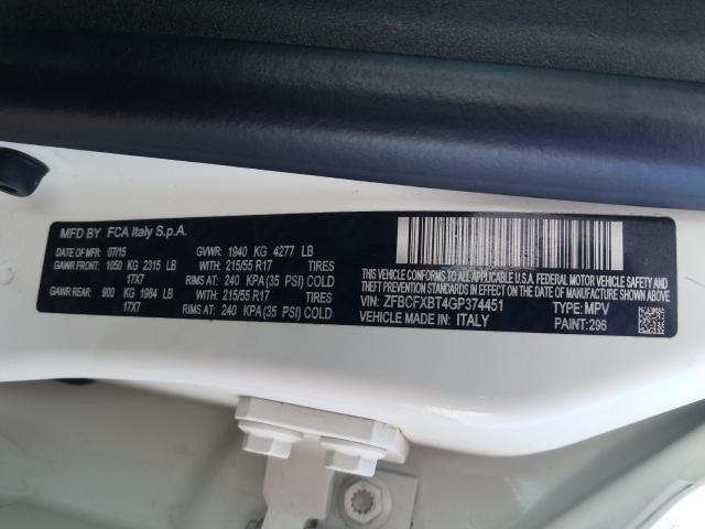 2016 FIAT 500X EASY ZFBCFXBT4GP374451