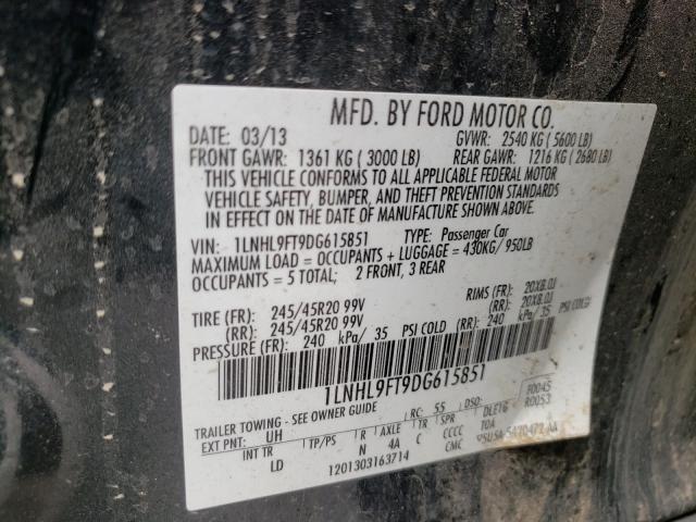 2013 LINCOLN MKS 1LNHL9FT9DG615851