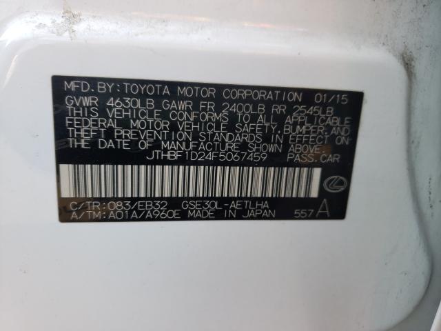 2015 LEXUS IS 250 JTHBF1D24F5067459