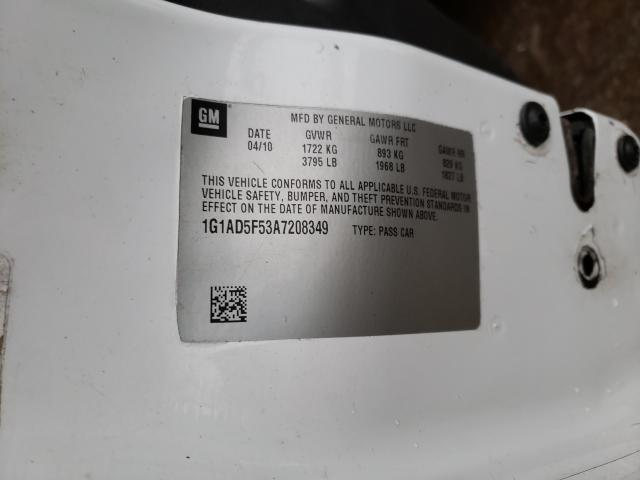 2010 CHEVROLET COBALT 1LT 1G1AD5F53A7208349
