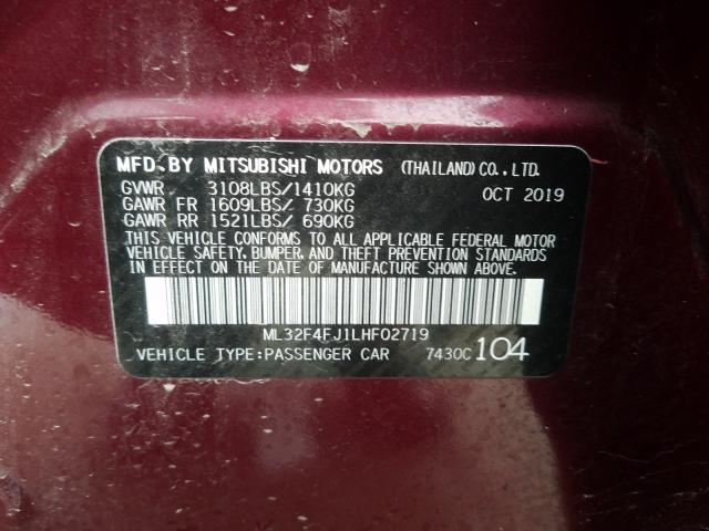2020 MITSUBISHI MIRAGE G4 ML32F4FJ1LHF02719