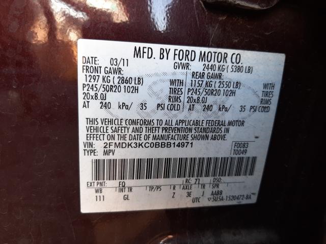 2011 FORD EDGE LIMIT 2FMDK3KC0BBB14971