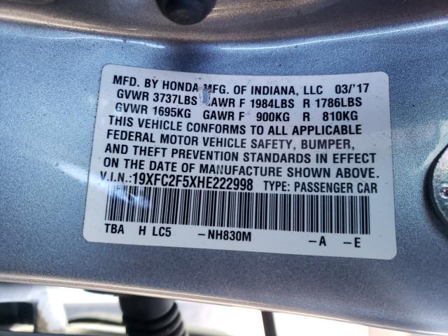 2017 HONDA CIVIC LX - 19XFC2F5XHE222998