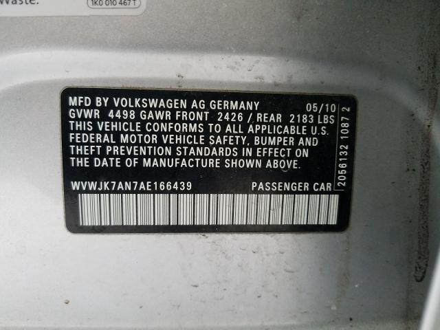 2010 VOLKSWAGEN PASSAT KOM WVWJK7AN7AE166439