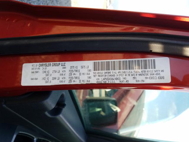 2010 JEEP LIBERTY RE 1J4PN3GK6AW148431