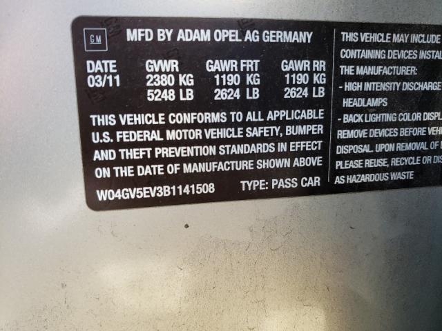 2011 BUICK REGAL CXL W04GV5EV3B1141508