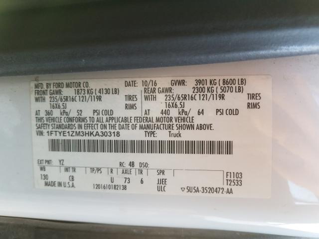 2017 FORD TRANSIT T- 1FTYE1ZM3HKA30318