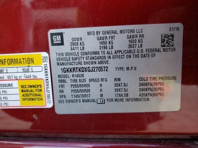 2016 GMC ACADIA DEN 1GKKRTKDXGJ270572