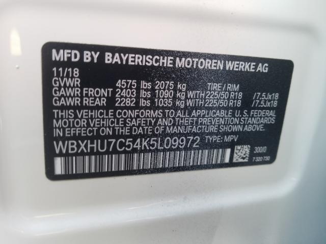 2019 BMW X1 SDRIVE2 WBXHU7C54K5L09972