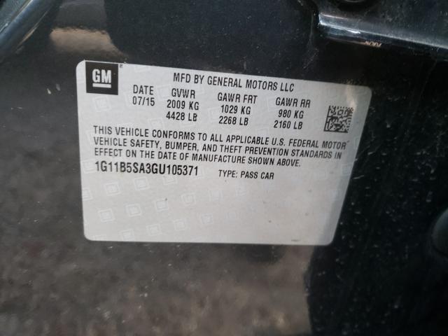 2016 CHEVROLET MALIBU LIM 1G11B5SA3GU105371