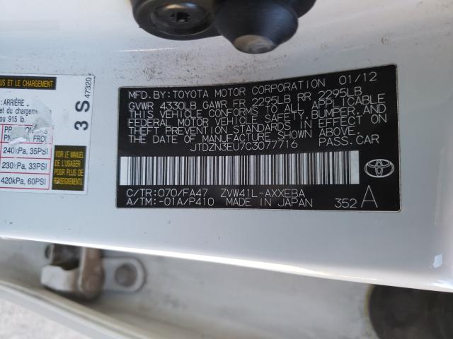 2012 TOYOTA PRIUS V JTDZN3EU7C3077716