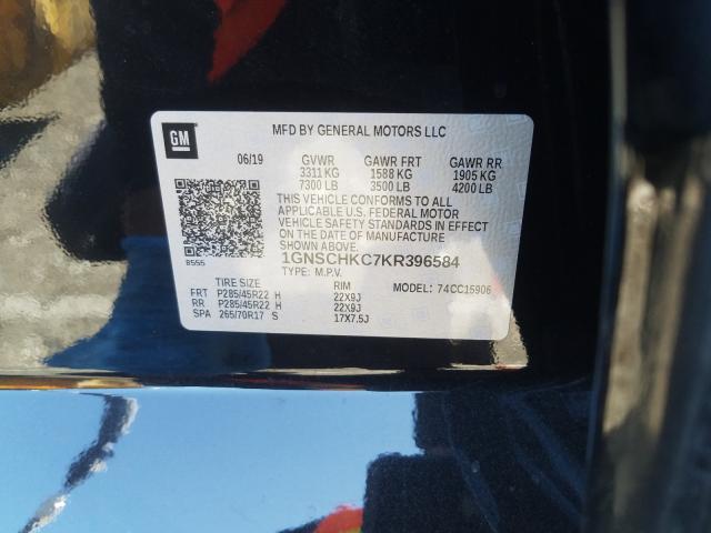 2019 CHEVROLET SUBURBAN C 1GNSCHKC7KR396584
