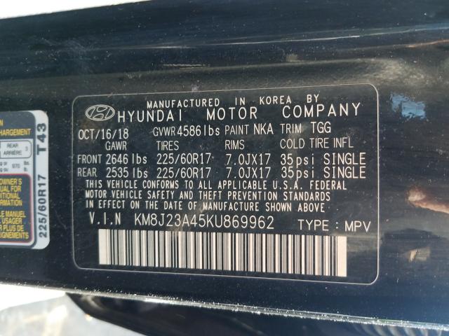 2019 HYUNDAI TUCSON SE KM8J23A45KU869962