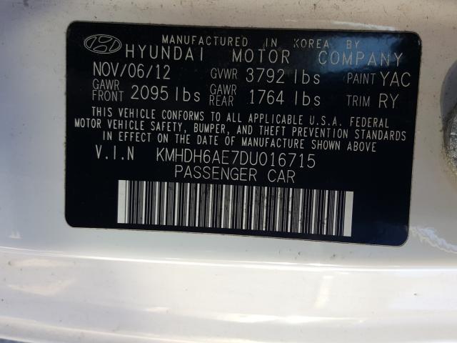 2013 HYUNDAI ELANTRA CO KMHDH6AE7DU016715