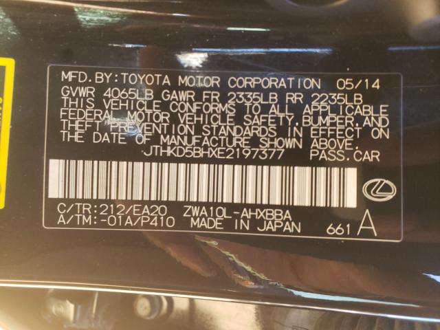 2014 LEXUS CT 200 JTHKD5BHXE2197377
