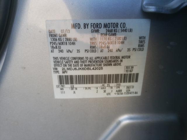 2013 LINCOLN MKX 2LMDJ6JK6DBL42025